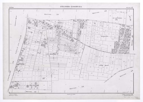 Section AP. Feuille renouvelée pour 1956. 2e édition à jour pour 1968. Plan annulé.