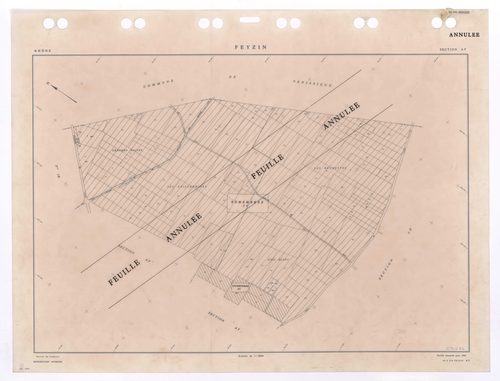 Section AV. Feuille remaniée pour 1988. Feuille annulée : incorporée dans la section remembrée ZC.