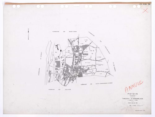 Tableau d'assemblage (TA). Cadastre révisé pour 1959. 3e édition pour 1980. Plan annulé.