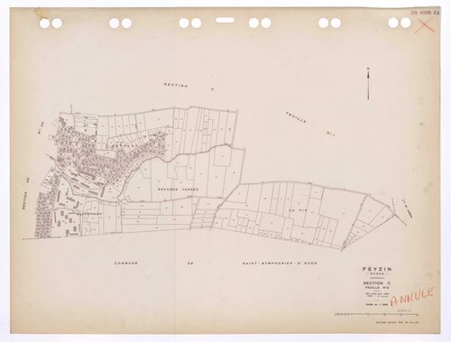 Section C feuille n°2. Plan révisé pour 1959. 3e édition pour 1980. Plan annulé.