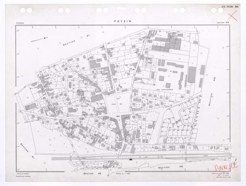 Section AH. Feuille renouvelée pour 1959. 3e édition pour 1980. Plan annulé.