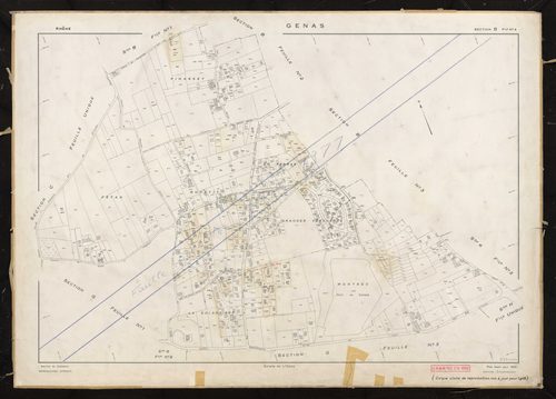 Section B feuille n°4. Plan établi pour 1953. Réédité pour 1977.