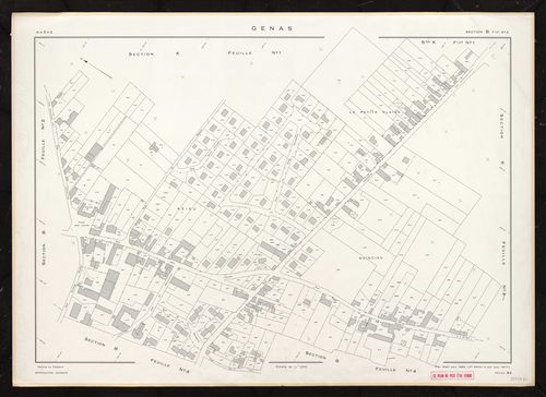 Section B feuille n°3. Plan établi pour 1953. 2e edition à jour pour 1977.