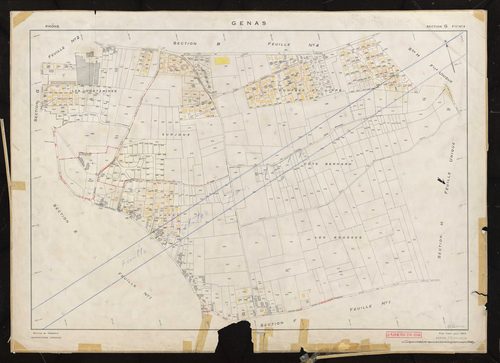 Section G feuille n°3. Plan établi pour 1953. Réédité pour 1977.