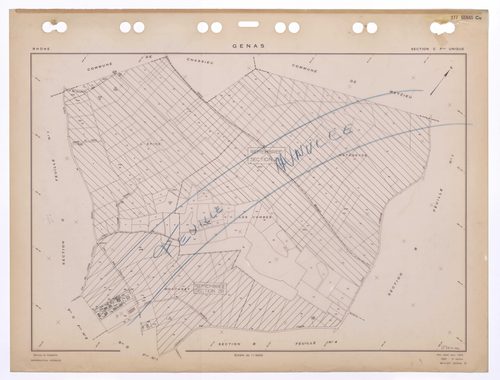 Section C feuille unique. Plan établi pour 1953. 2e edition pour 1980. Feuille annulée pour remembrement en sections ZP et ZR.
