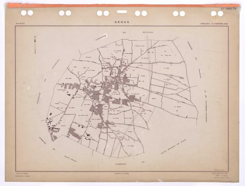 Tableau d'assemblage (TA). Cadastre établi pour 1953. 3e édition pour 1980.