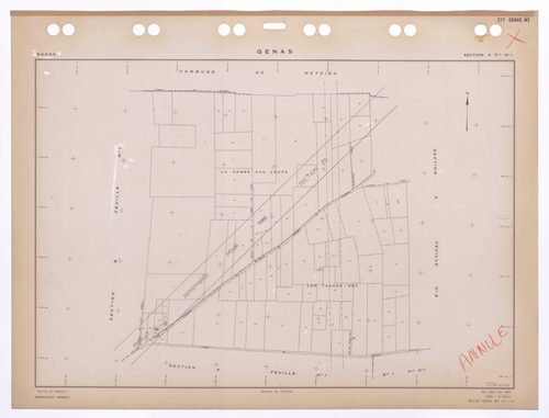 Section A feuille n°1. Plan établi pour 1953. 2e edition pour 1980. Feuille remembrée pour 1988 en section ZD.