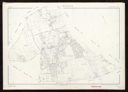 Section B feuille n°4. Plan établi pour 1953. 2e edition à jour pour 1977.