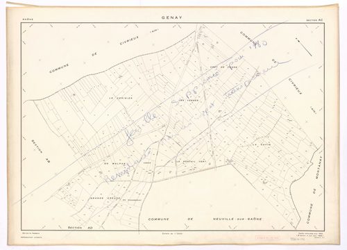 Section AC. Feuille renouvelée pour 1959. 2e édition à jour 1968. Feuille supprimée pour 1980.
