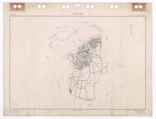 Tableau d'assemblage (TA). Cadastre renouvelé pour 1955, remaniement partiel pour 1988.