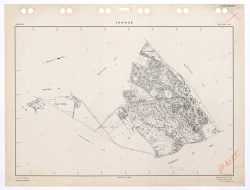 Section AC. Feuille refaite pour 1955. Edition à jour pour 1984. Plan annulé.