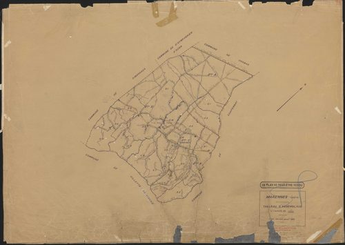 Tableau d'assemblage (TA). Cadastre révisé pour 1935. Calque cliché de reproduction mis à jour pour 1968.