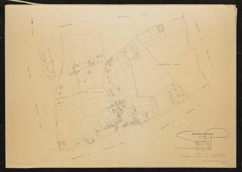 Section C feuille n°4. Plan révisé pour 1935. 2e édition à jour pour 1980. Calque cliché de reproduction mis à jour pour 1968.