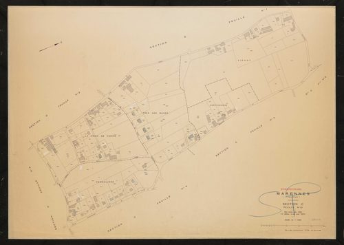 Section C feuille n°10. Plan révisé pour 1935. 2e édition à jour pour 1979. Calque cliché de reproduction mis à jour pour 1968.