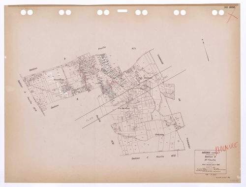 Section B feuille n°2. Plan révisé pour 1938. 3e édition pour 1980. Plan annulé. Remaniement 1985.