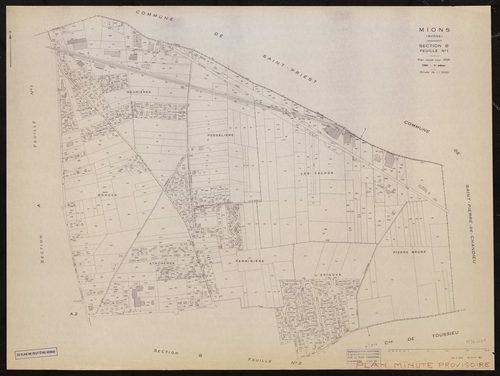 Section B feuille n°1. Plan révisé pour 1938. 3e édition pour 1980.