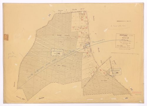 Section B 11e feuille (partie de l'ancienne 1ère feuille). Plan révisé pour 1932. 2e édition à jour 1968. Feuille supprimée pour 1980.