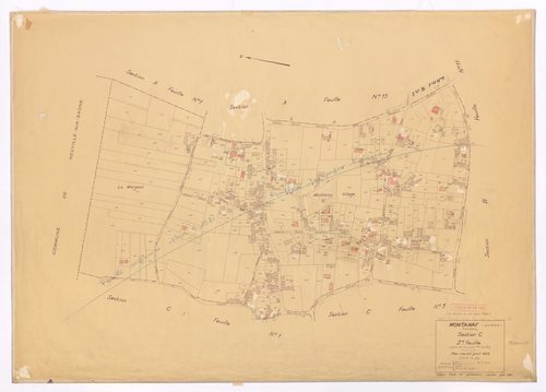 Section C 2e feuille (partie de l'ancienne 1ère feuille). Plan révisé pour 1933. 2e édition à jour 1968. Feuille supprimée pour 1980.