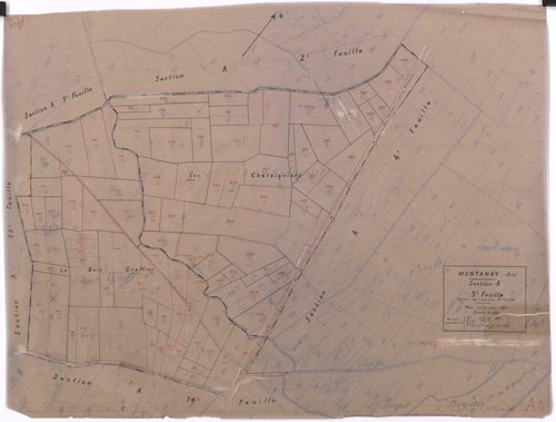 Section A 3e feuille (partie de l'ancienne 1ère feuile). Plan révisé pour 1933.