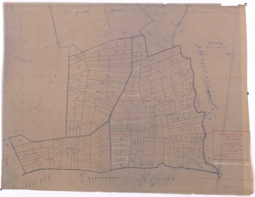 Section B 9e feuille (partie de l'ancienne 1ère feuille). Plan révisé pour 1933.