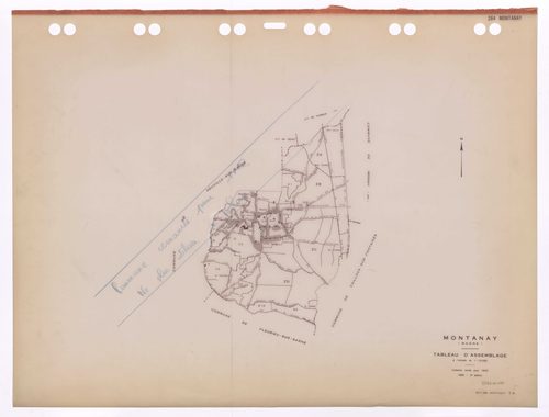 Tableau d'assemblage (TA). Cadastre révisé pour 1933. 3e édition à jour pour 1980. Commune remaniée pour 1992.