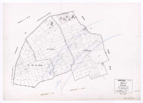 Section C 5e feuille (partie de l'ancienne 2e feuille). Plan révisé pour 1933. 3e édition à jour pour 1980. Annulation pour 1992 suite à remembrement.