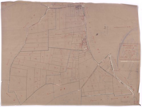 Section B 11e feuille (partie de l'ancienne 1ère feuille). Plan révisé pour 1933.