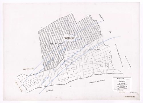 Section B 9e feuille (partie de l'ancienne 1ère feuille). Plan révisé pour 1933. 3e édition à jour pour 1980. Annulation pour 1992 suite à remembrement.