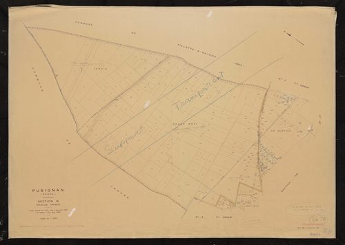 Section B feuille unique. Feuille dressée en 1812, mise à jour pour 1957. 2e édition à jour pour 1980.