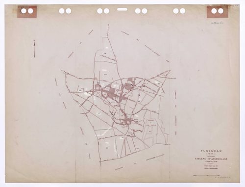 Tableau d'assemblage (TA). Cadastre rénové pour 1957. Edition à jour pour 1985.