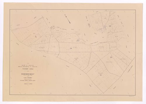 Plan d'ensemble, 2e feuille : sections ZE, ZH, ZI, ZK, ZL.