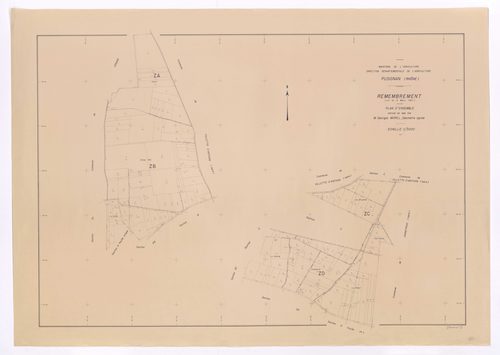 Plan d'ensemble, 1ère feuille : sections ZA, ZB, ZC, ZD.
