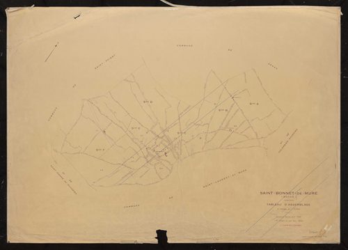 Tableau d'assemblage (TA). Cadastre révisé pour 1936. 3e édition à jour pour 1973.
