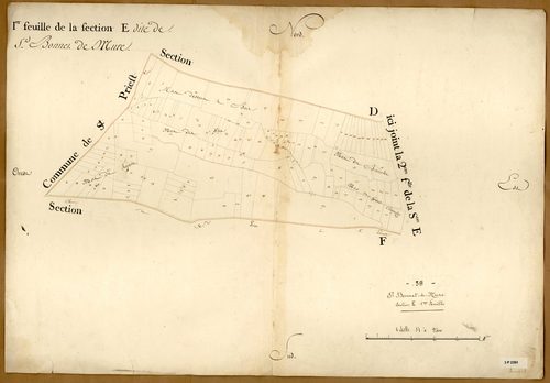 Section E dite de Saint-Bonnet-de-Mure dite de Saint-Bonnet-de-Mure, feuille n°1.
