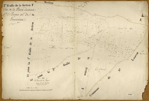 Section F dite de la Plaine dessous Saint-Bonnet, feuille n°2.