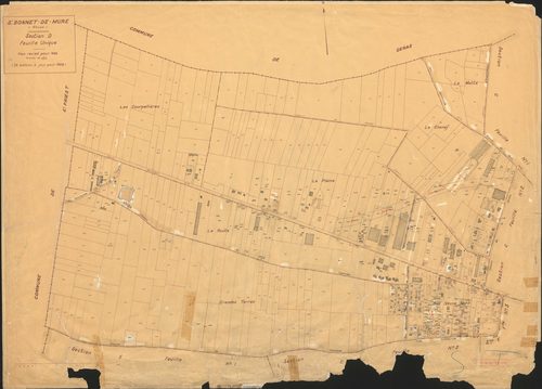 Section D feuille unique. Plan révisé pour 1936. 2e édition à jour pour 1968.