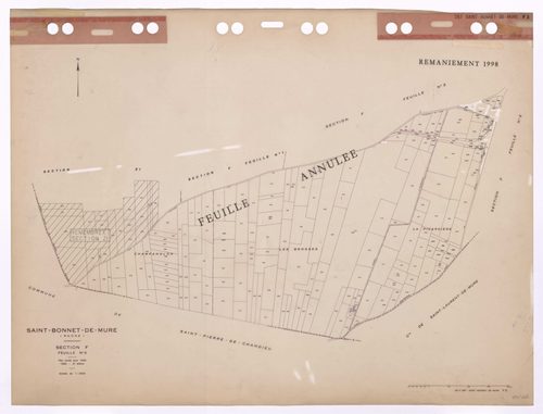Section F 3e feuille. Plan révisé pour 1936. 3e édition pour 1980. Feuille annulée remaniement pour 1998.
