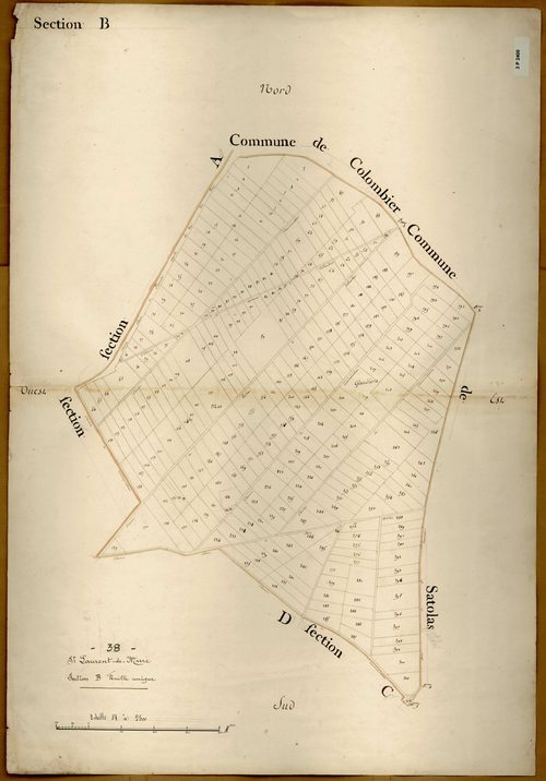 Section B dite des Fournées et Grandiers, feuille unique.