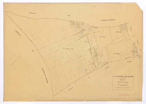 Section I feuille unique. Plan révisé pour 1936. 2e édition à jour pour 1968.