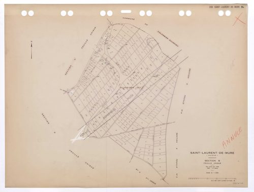 Section B feuille unique. Plan révisé pour 1936 3e édition pour 1980. Feuille remembrée pour 1987.