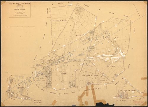Section D feuille unique. Plan révisé pour 1936. 2e édition à jour pour 1968.
