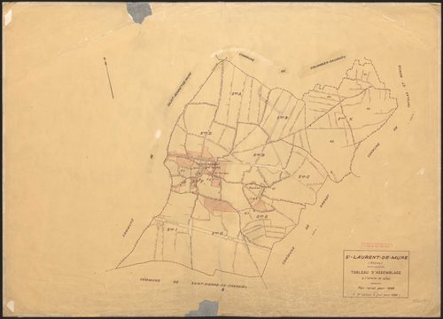 Tableau d'assemblage (TA). Plan révisé pour 1936. 2e édition à jour pour 1968.