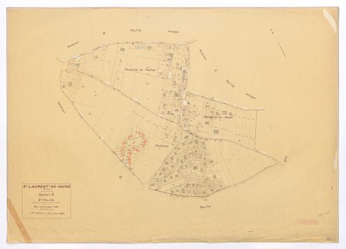 Section G 2e feuille (partie de l'ancienne feuille unique). Plan révisé pour 1936. 2e édition à jour pour 1968.