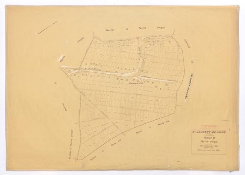 Section B feuille unique. Plan révisé pour 1936. 2e édition à jour pour 1968.