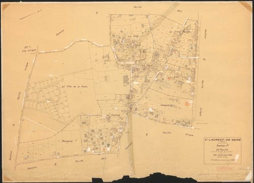 Section F 2e feuille (partie de l'ancienne feuille unique). Plan révisé pour 1936. 2e édition à jour pour 1968.