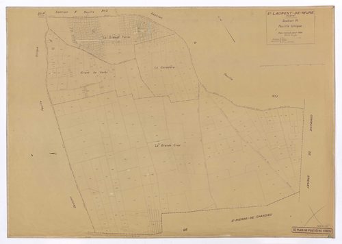 Section H feuille unique. Plan révisé pour 1936.