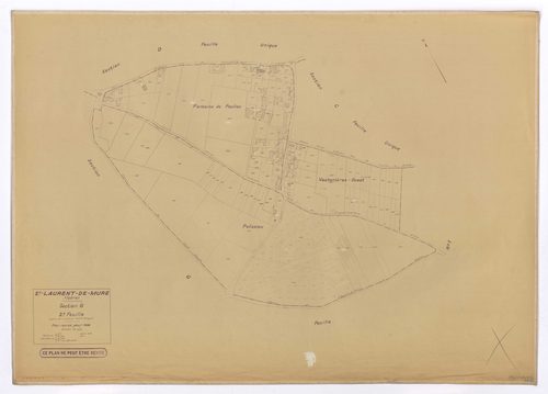 Section G 2e feuille (partie de l'ancienne feuille unique). Plan révisé pour 1936.