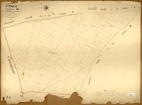 Section D dite de Pan Perdu et Courbaisse, feuille n°2 (parcelles 1-281).