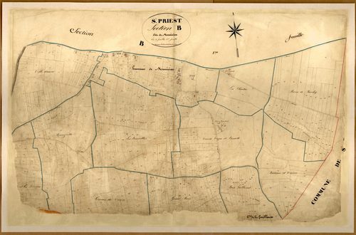 Section B dite de Mancieu, feuille n°2 (parcelles 281-843).