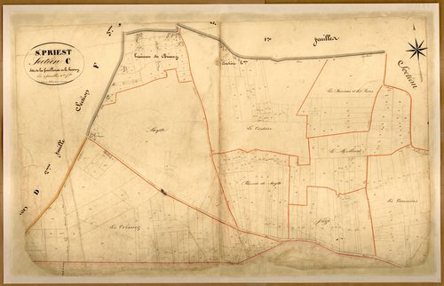 Section C dite de la Fouillouse et le Bessay, feuille n°3 (parcelles 460-804).